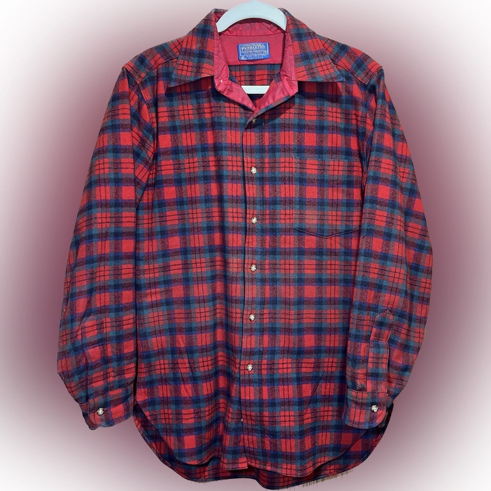 Vintage Pendleton Lodge Wool Shirt Macduff Tartan Long Sleeve Small USA MADE